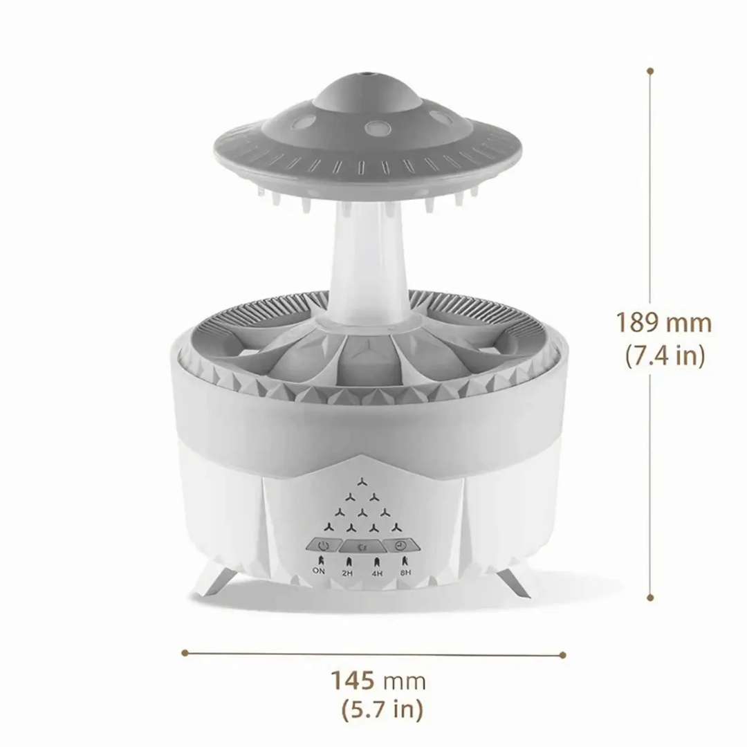 Raindrop Aroma Diffuser – Ultrasonic Essential Oil Diffuser with 7-Color LED Night Light & Whisper-Quiet Operation