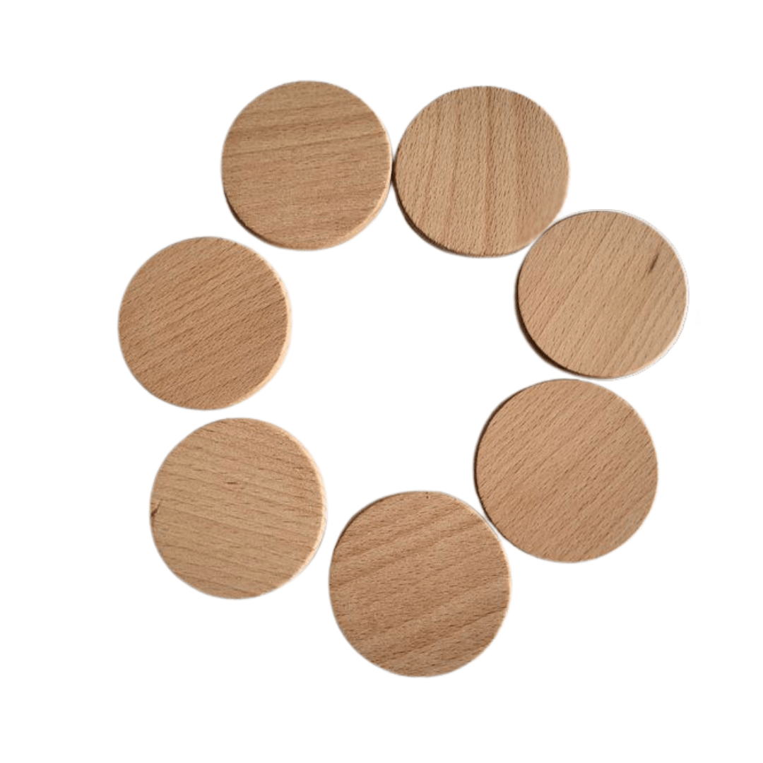 Textured Sensory Discs-Wood (7 pcs)