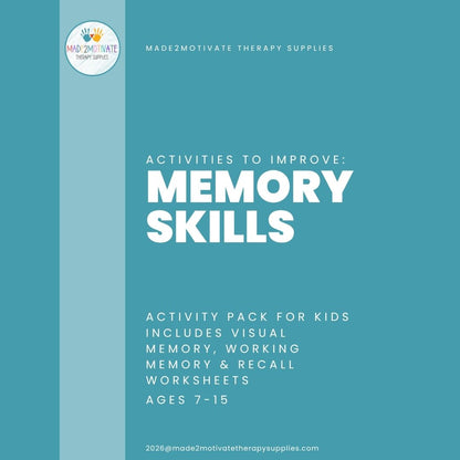 Working Memory Activity Packet (Ages 7–15) | 55+ Worksheets & 10 Proven Strategies