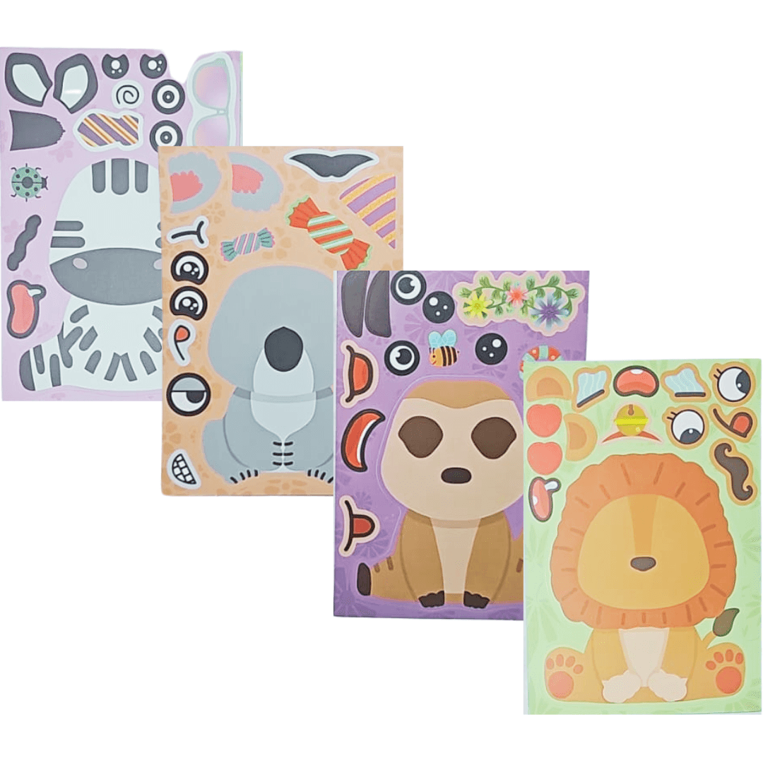 Animal Theme Sticker Set – 8-Piece Interactive DIY Stickers