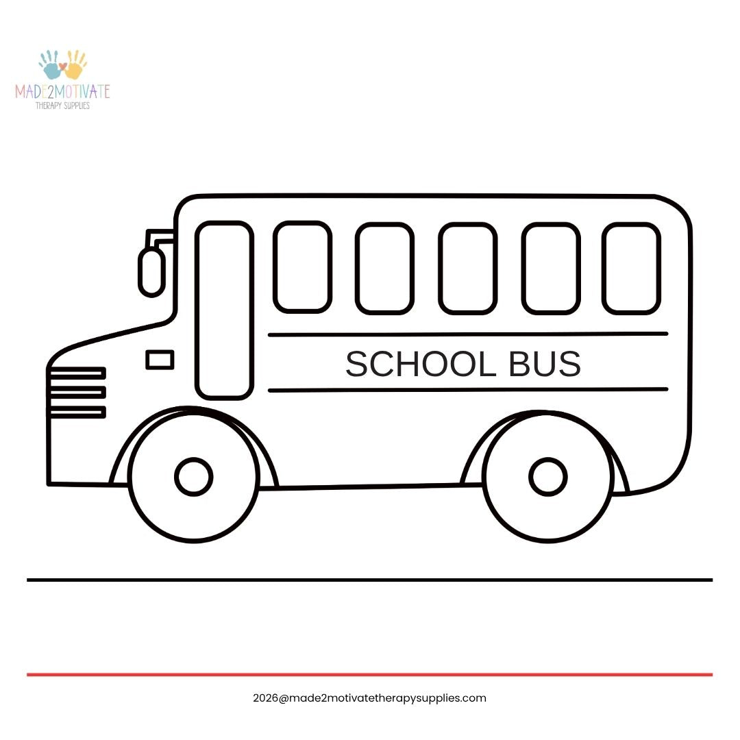 School Bus Coloring Page (Printable) - Back to School & Transportation Theme