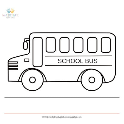 School Bus Coloring Page (Printable) - Back to School & Transportation Theme