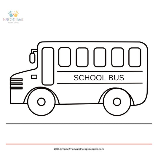 School Bus Coloring Page (Printable) - Back to School & Transportation Theme