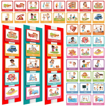 60-Piece Visual Schedule Cards Set | Daily Routine & Activity Chart for Kids