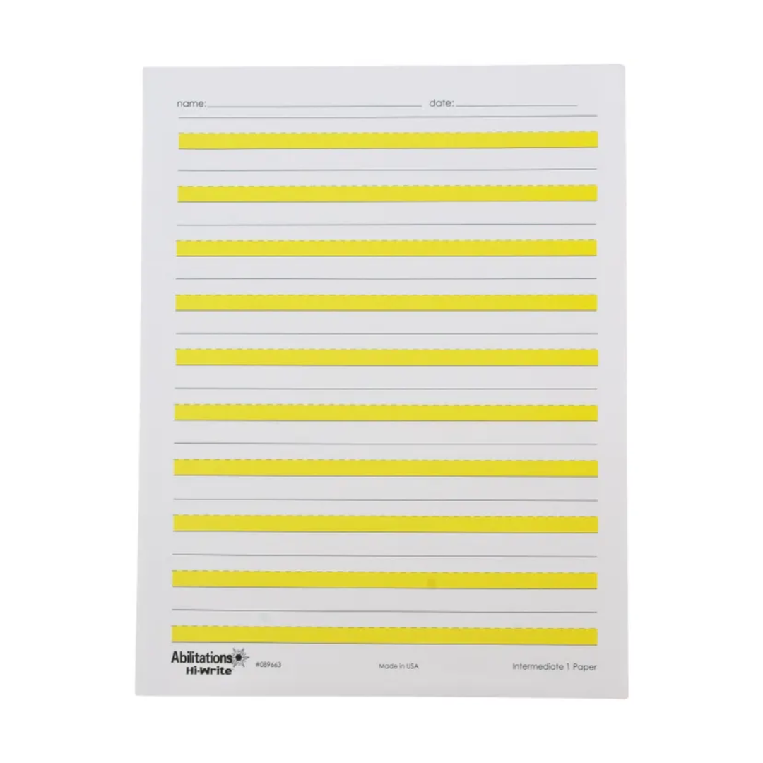 Abilitations Hi-Write Intermediate Paper – Level 1 | 100 Sheets for Writing Improvement; Letter Placement