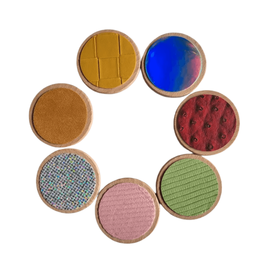 Textured Sensory Discs-Wood (7 pcs)