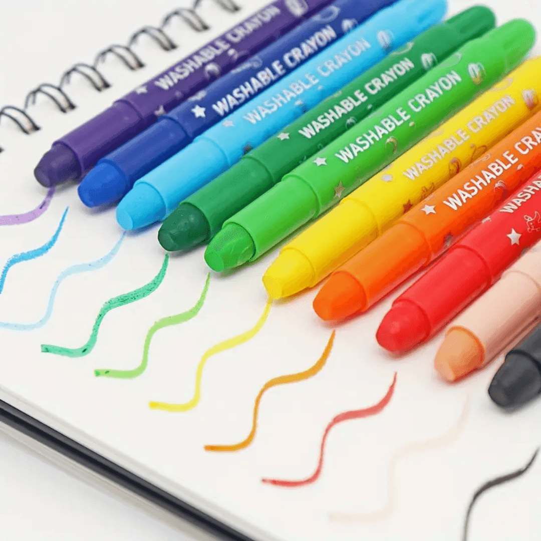 Washable Crayons for Kids – Bright Colors and Easy Clean-Up - Made2Motivate