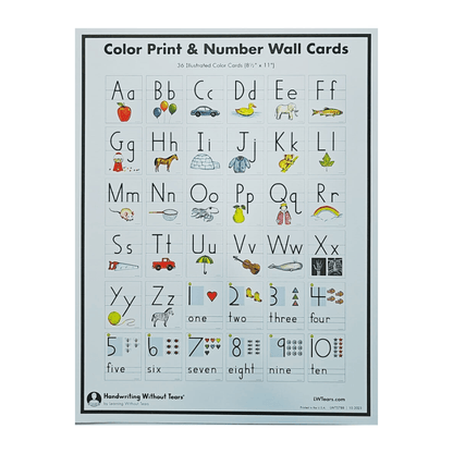 Color Print & Number Wall Cards – A4 Size | Handwriting Without Tears