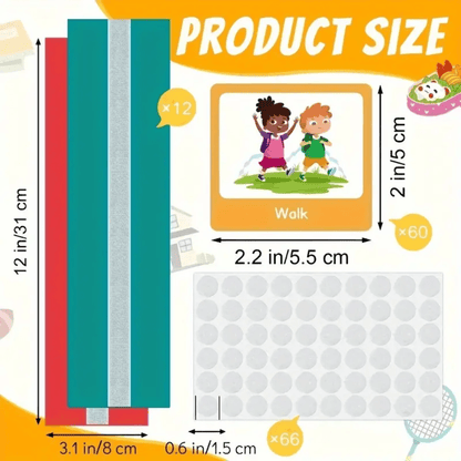 60-Piece Visual Schedule Cards Set | Daily Routine & Activity Chart for Kids