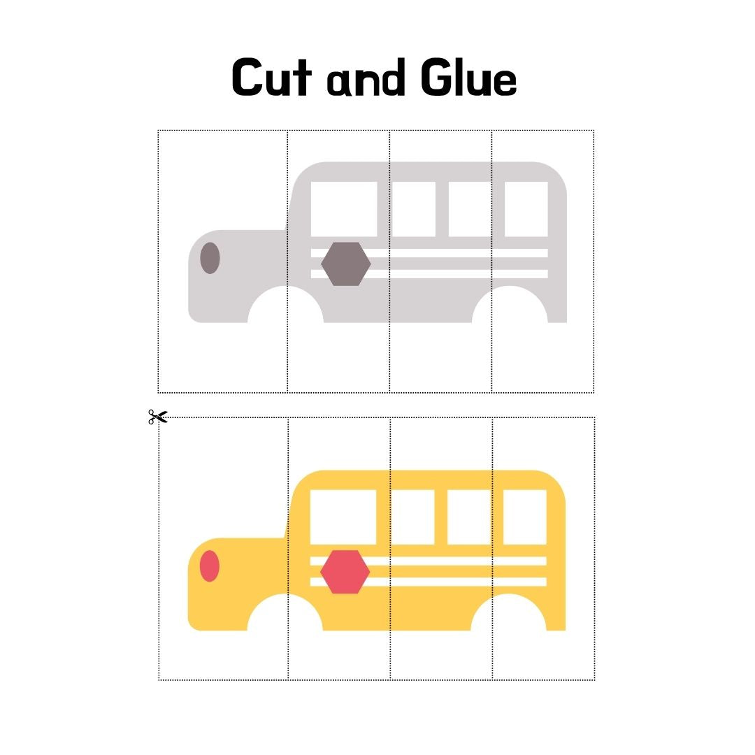 Cut and Glue Bus Activity Printable – Fine Motor Skills Practice for Kids