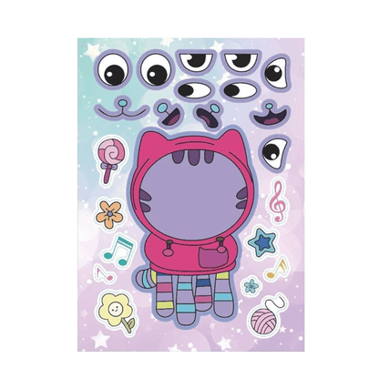 Gabby's Dollhouse Make a Face Puzzle Sticker 6 sheets