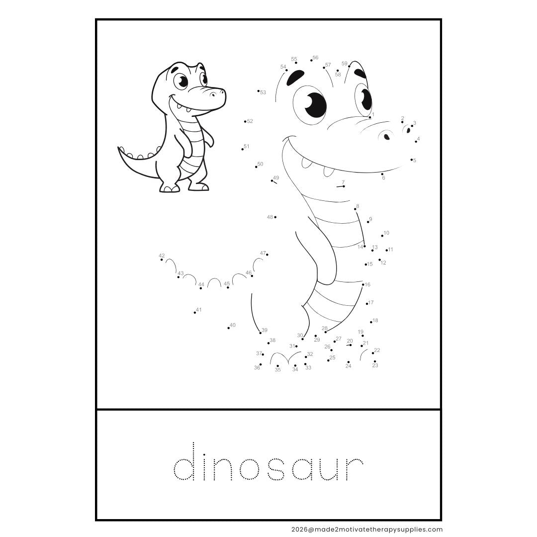 36 Dot-to-Dot Animal Printables with Letter Tracing