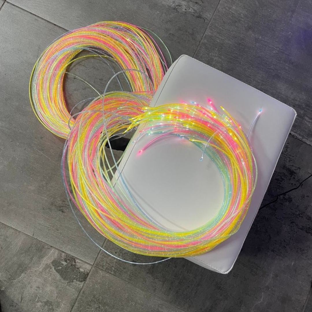 Sensory Fiber Optic Sitting Cube – Interactive Padded seat with 100 Heat-Sealed Light Strands