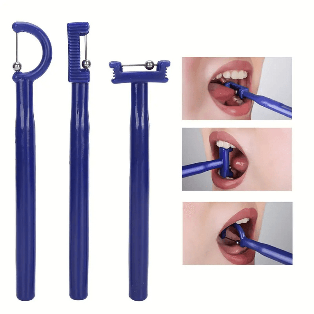 Tongue Muscle Training Set – 3 Piece Therapy Tool for Oral Motor Strength, Speech & Swallowing Exercises - Made2Motivate