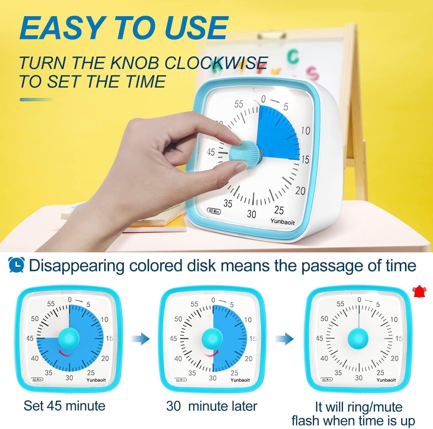 Silent Visual Timer-Blue