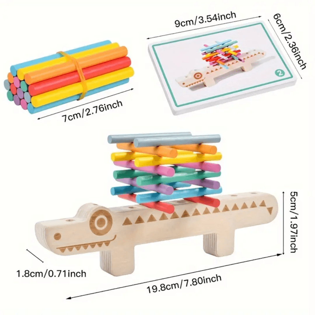 Crocodile Color Sort & Match Wood Toy - Made2Motivate