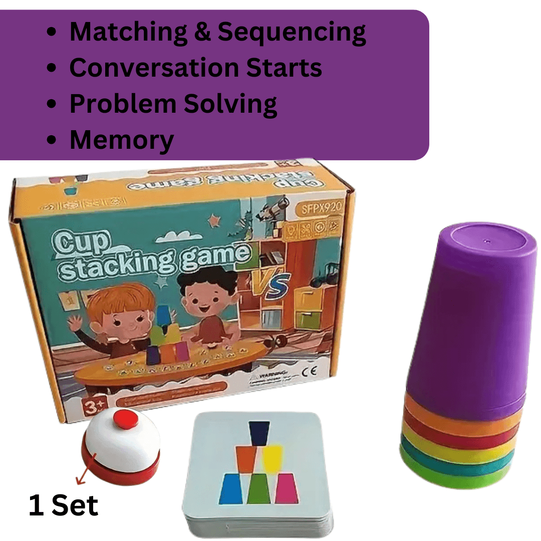 Stack & Match Game – Cup Stacking Challenge for Fine Motor Skills, Focus & Creative Play - Made2Motivate