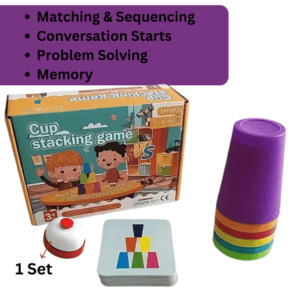 Stack & Match Game – Cup Stacking Challenge for Fine Motor Skills, Focus & Creative Play - Made2Motivate