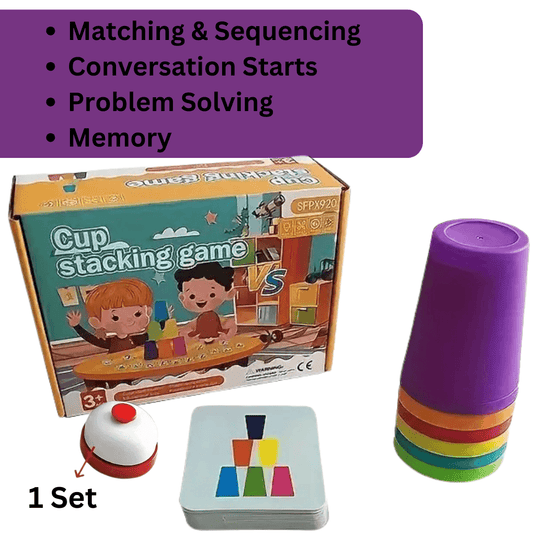 Stack & Match Game – Cup Stacking Challenge for Fine Motor Skills, Focus & Creative Play - Made2Motivate