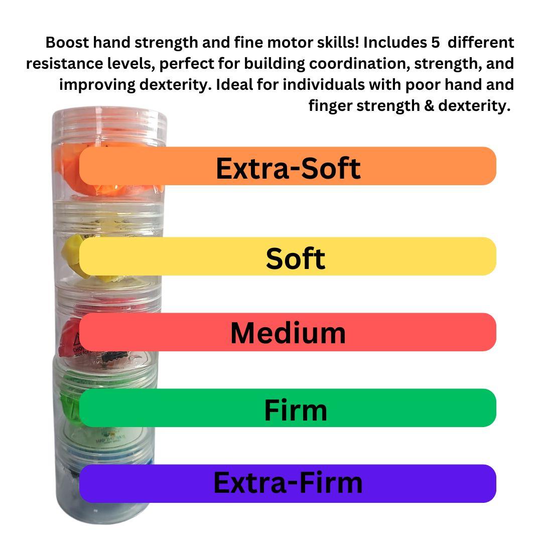 Therapy Putty- 5 Resistant Levels for Strength & Flexibility - Made2Motivate