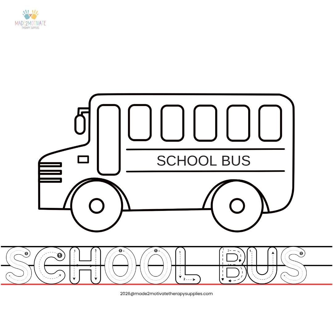 School Bus Coloring Page (Printable) - Back to School & Transportation Theme