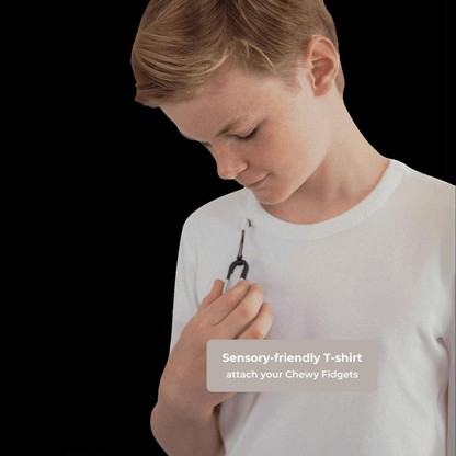 Sensory Friendly Seamless T-Shirt for Kids – Soft, Tagless Design with Fidget Loop for Comfort & Sensory Relief - Made2Motivate