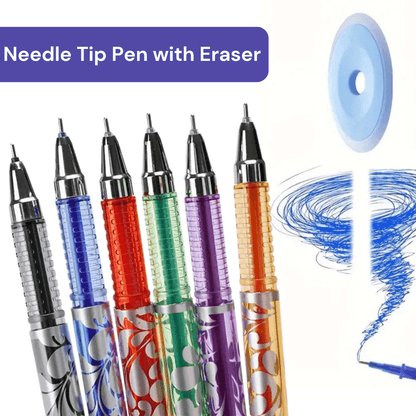 Vibrant Erasable Gel Pen Set - 6 Colors + 30 Refills for Fun & Mess-Free Writing! - Made2Motivate
