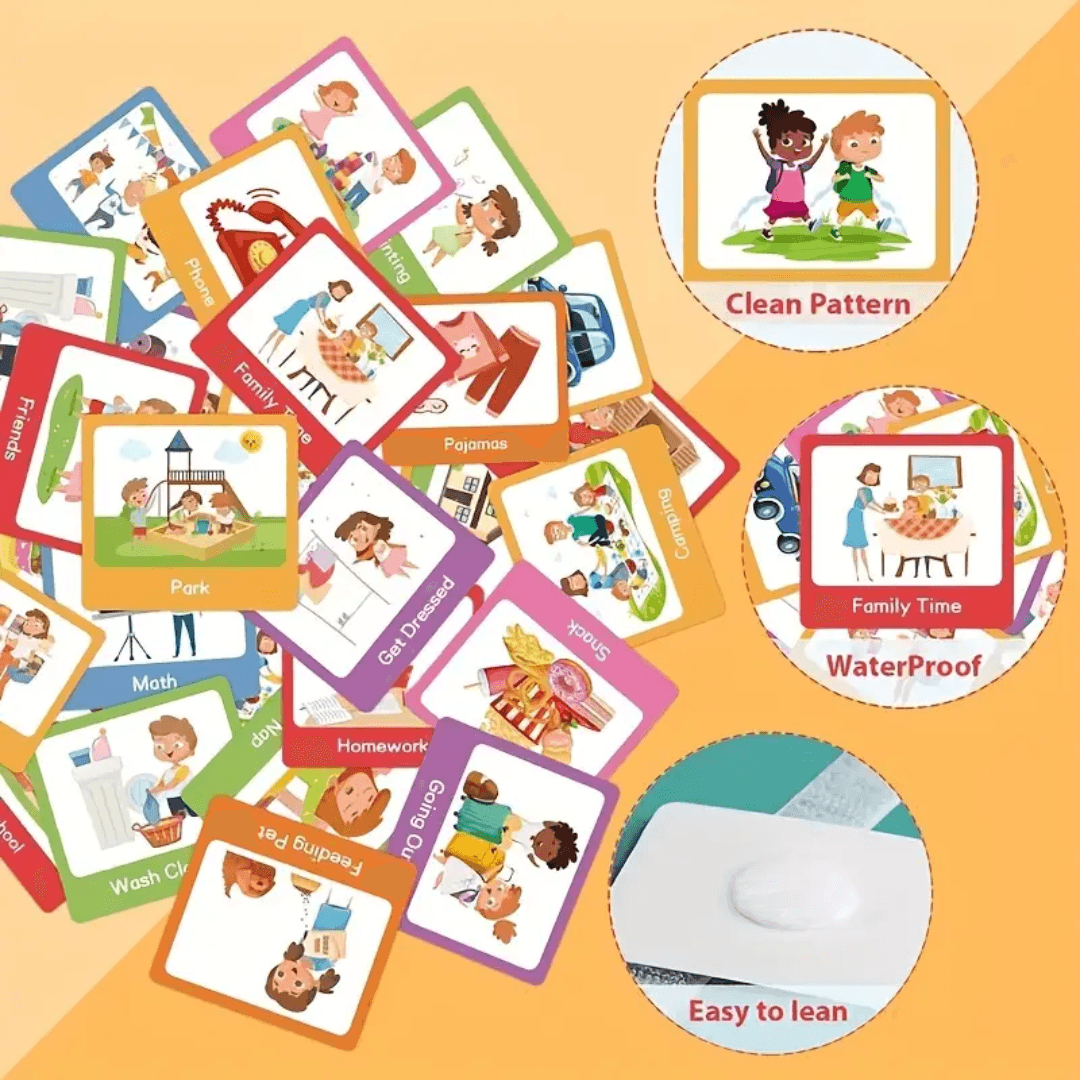 60-Piece Visual Schedule Cards Set | Daily Routine & Activity Chart for Kids
