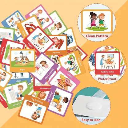 60-Piece Visual Schedule Cards Set | Daily Routine & Activity Chart for Kids