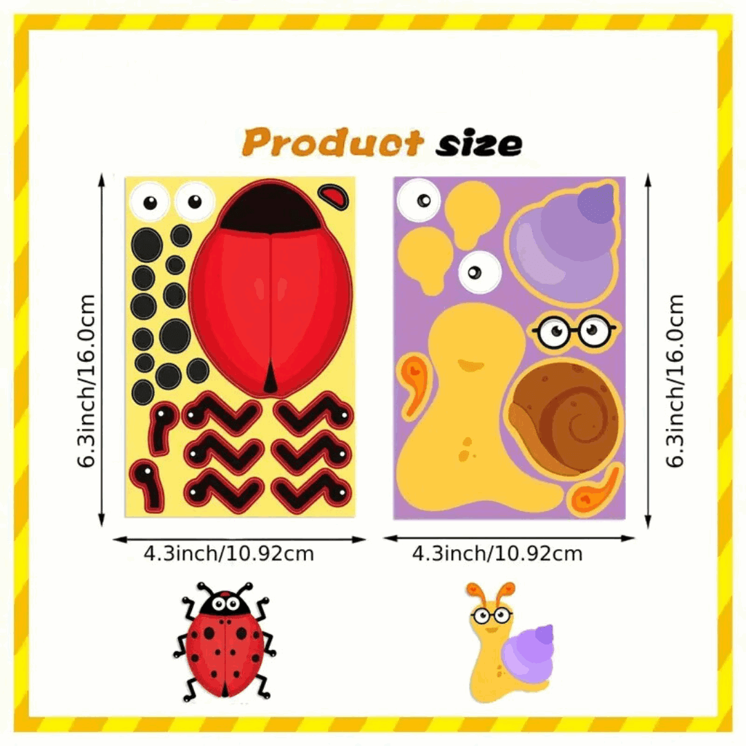 Bug Builder Sticker Set – Create and Customize Fun Insect Designs