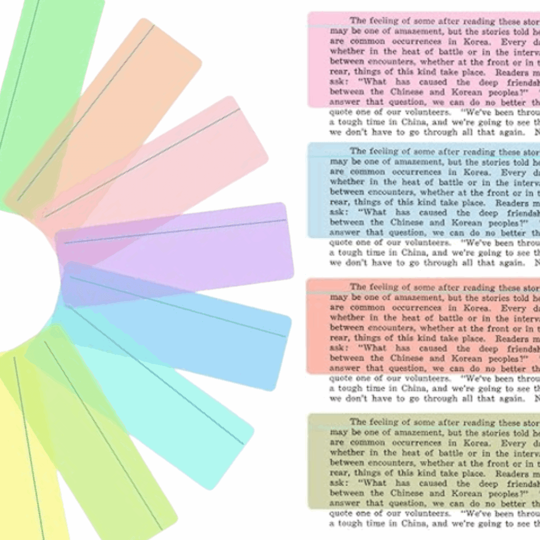 Guided Reading Highlight Strips - 8 Pack Colored Overlays for Dyslexia, ADHD & Visual Stress Relief