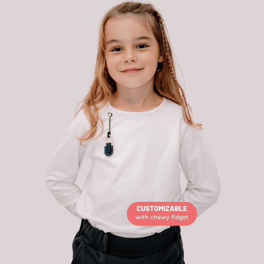 Sensory Friendly Seamless Long Sleeve Shirt + Fidget Loop – Kids - Made2Motivate