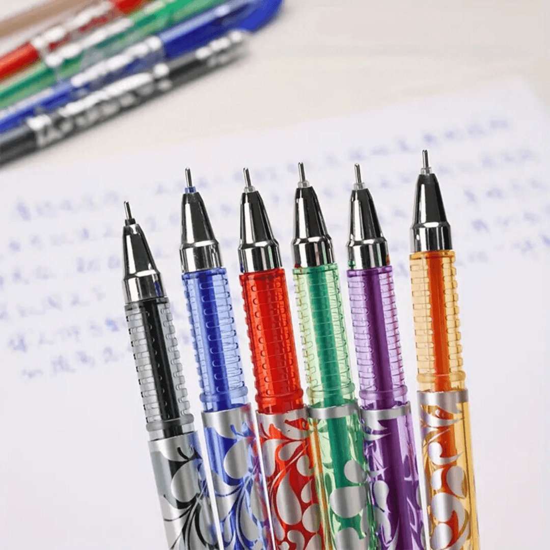 Vibrant Erasable Gel Pen Set - 6 Colors + 30 Refills for Fun & Mess-Free Writing! - Made2Motivate