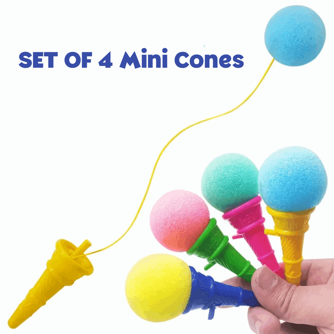 Cone Catch Popper Set – 4 Mini Cones for Fun Motor Skill Development & Active Play