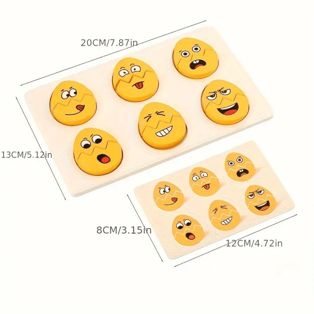 Eggspressions Wood Mood Matching Puzzle Board – Learn, Play, and Build Emotional Intelligence! - Made2Motivate