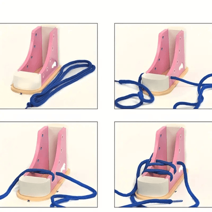 Montessori Wooden Shoelace Learning Toy