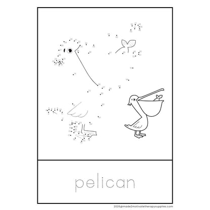 36 Dot-to-Dot Animal Printables with Letter Tracing