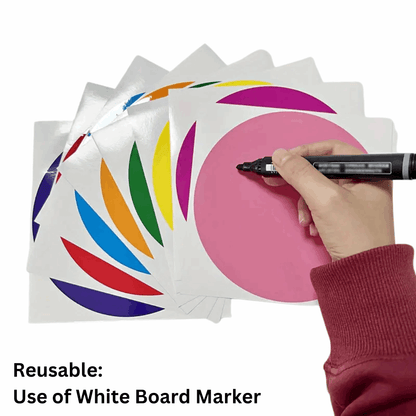 Colorful Dry Erase Dots – 8 Piece Set of Vibrant, Reusable Stickers for Classroom Organization & Creative Learning