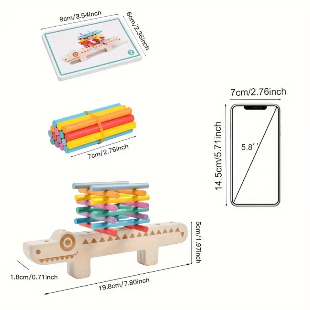 Crocodile Color Sort & Match Wood Toy - Made2Motivate