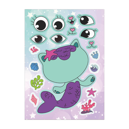 Gabby's Dollhouse Make a Face Puzzle Sticker 6 sheets