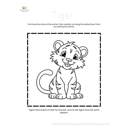 Jungle Animal Tracing & Cutting Pack | Free Pre-K Printable