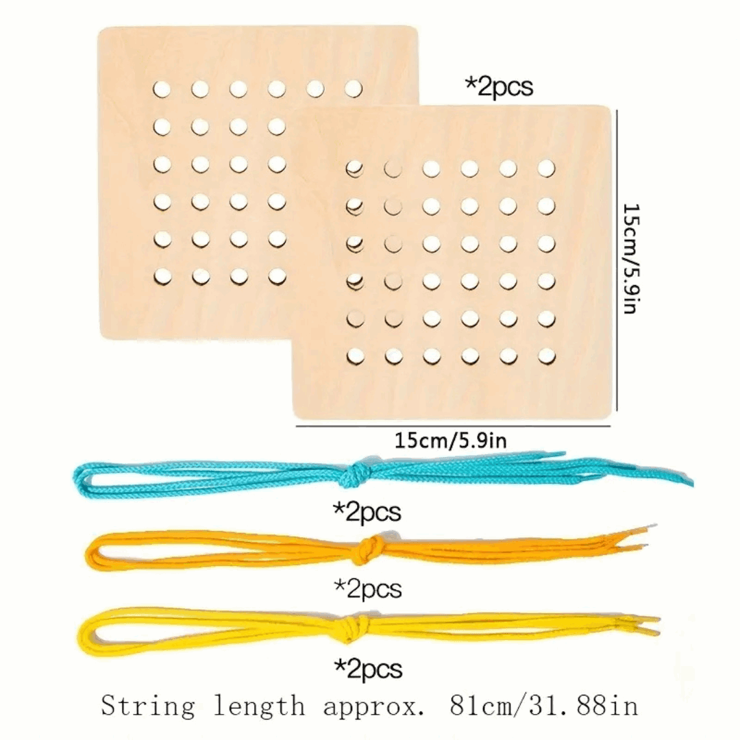 Pattern Play Lacing Boards – Interactive Fine Motor Skill Development Toy for Kids’ Creative Play & Coordination