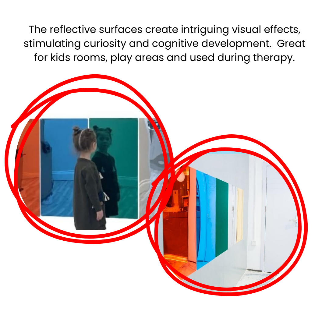 Acrylic Shatterproof Mirrors – Set of 5 Safety Wall Mirrors for Sensory Rooms and Early Learning