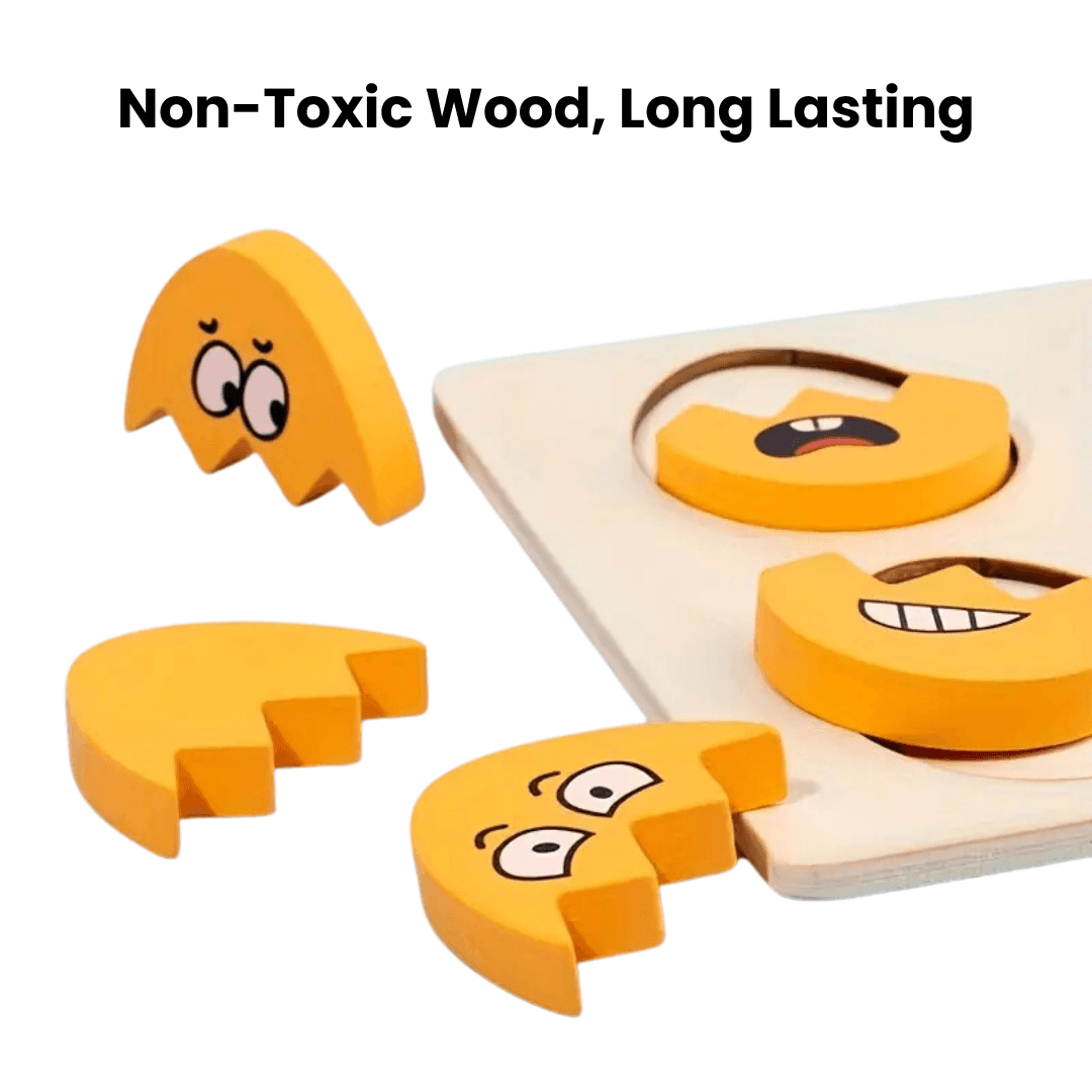 Eggspressions Wood Mood Matching Puzzle Board – Learn, Play, and Build Emotional Intelligence! - Made2Motivate