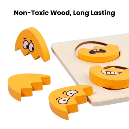 Eggspressions Wood Mood Matching Puzzle Board – Learn, Play, and Build Emotional Intelligence! - Made2Motivate