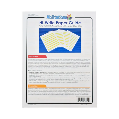 Abilitations Hi-Write Intermediate Paper – Level 1 | 100 Sheets for Writing Improvement; Letter Placement