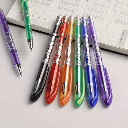 Vibrant Erasable Gel Pen Set - 6 Colors + 30 Refills for Fun & Mess-Free Writing! - Made2Motivate