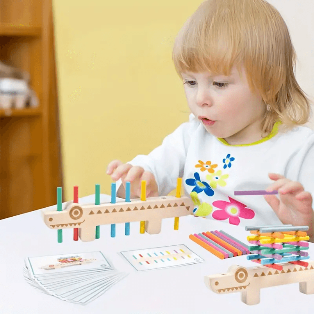 Crocodile Color Sort & Match Wood Toy - Made2Motivate