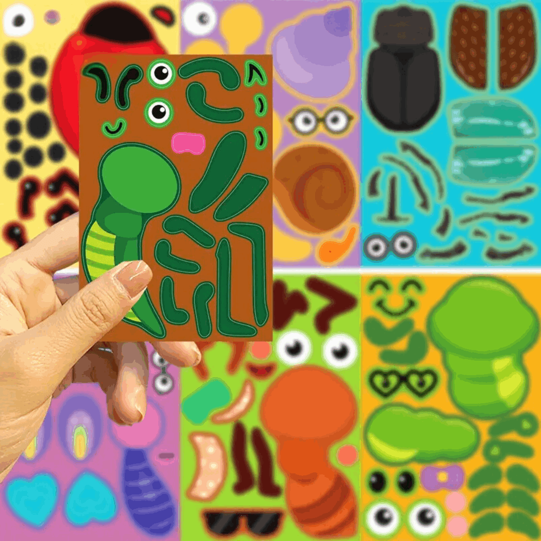 Bug Builder Sticker Set – Create and Customize Fun Insect Designs