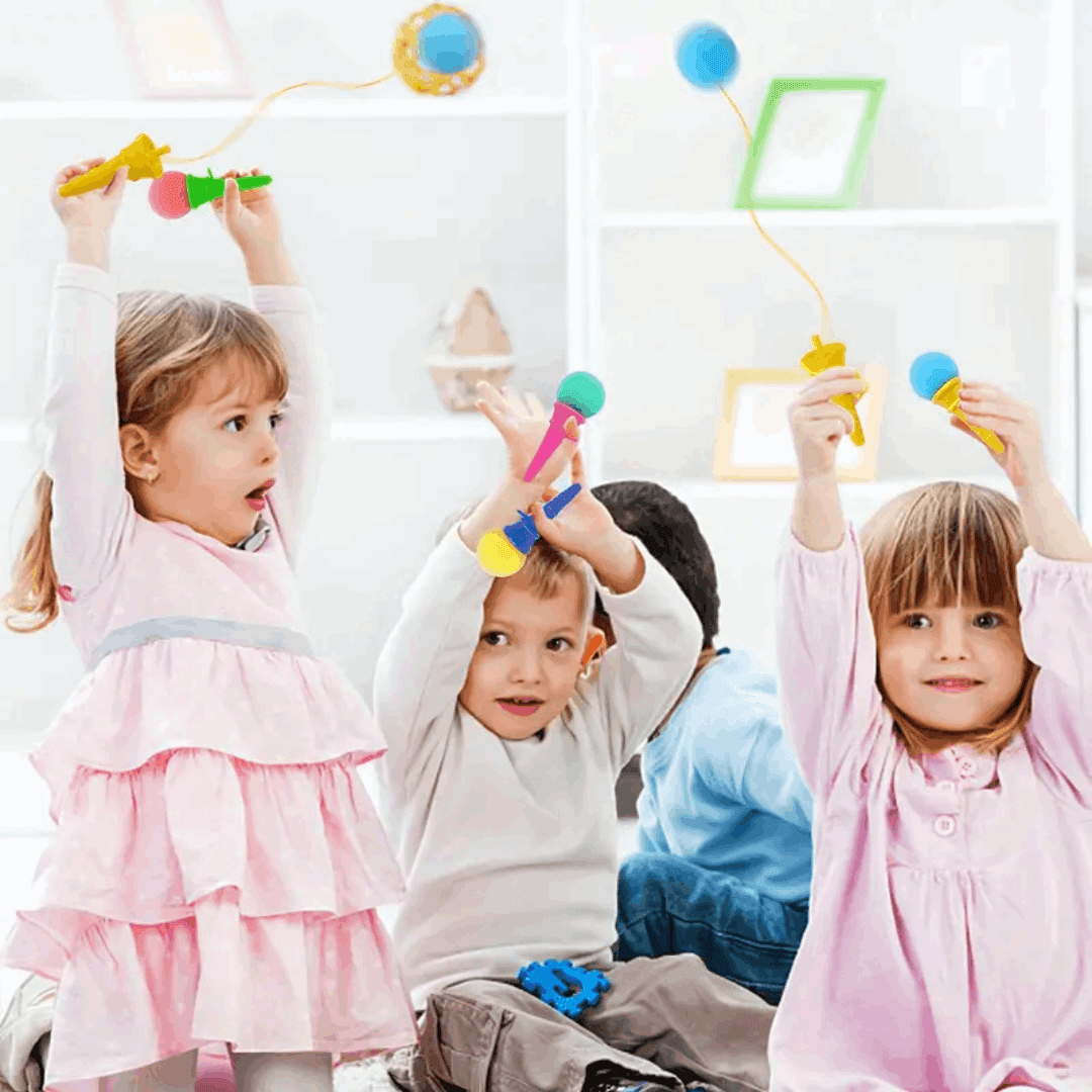 Cone Catch Popper Set – 4 Mini Cones for Fun Motor Skill Development & Active Play